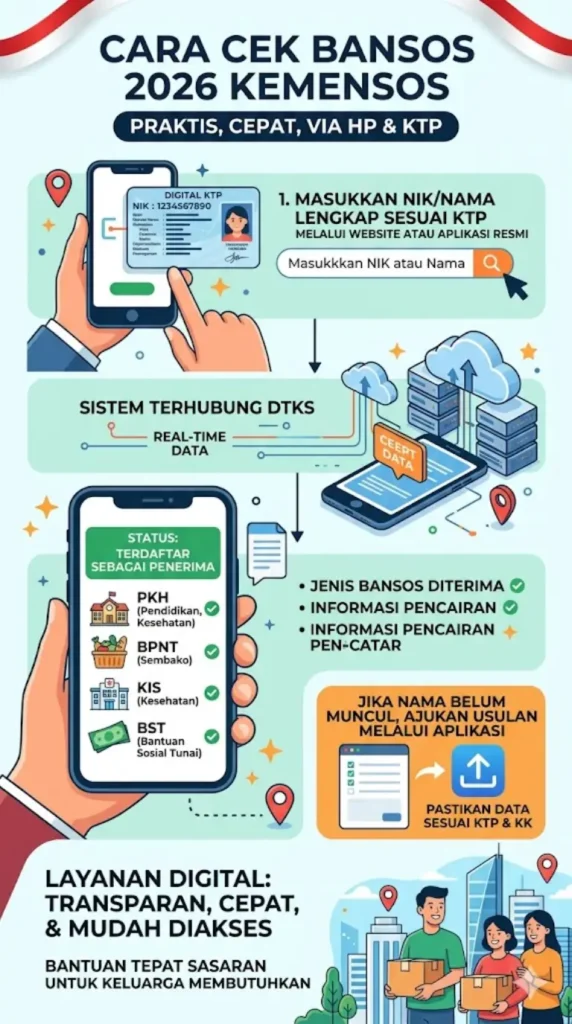 Cara Cek Bansos 2026 Kemensos Online Hanya Pakai KTP