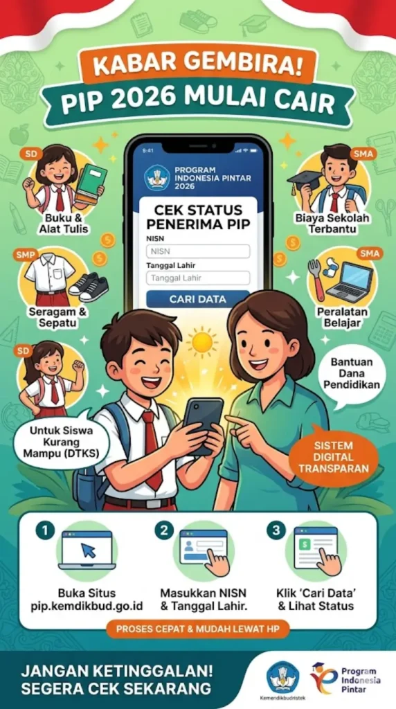 PIP 2026 Sudah Mulai Ini Cara Cek Nama Penerima Bantuan Pendidikan